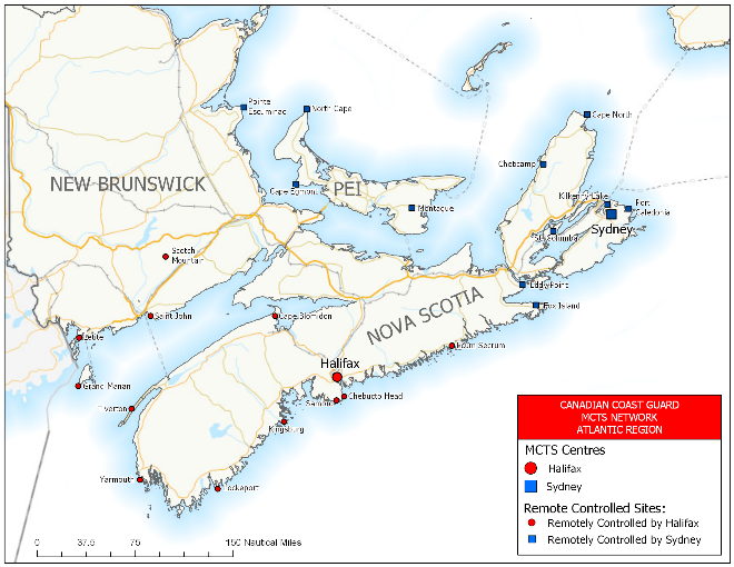 Map of the Atlantic region showing New Brunswick, Nova Scotia and Prince Edward Island.